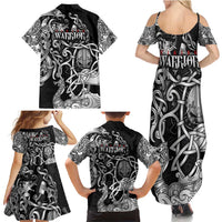 Viking Warrior Family Matching Summer Maxi Dress and Hawaiian Shirt Tales Entwined in Nordic Knotwork