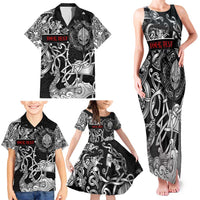 Viking Warrior Family Matching Tank Maxi Dress and Hawaiian Shirt Tales Entwined in Nordic Knotwork