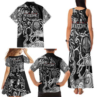 Viking Warrior Family Matching Tank Maxi Dress and Hawaiian Shirt Tales Entwined in Nordic Knotwork