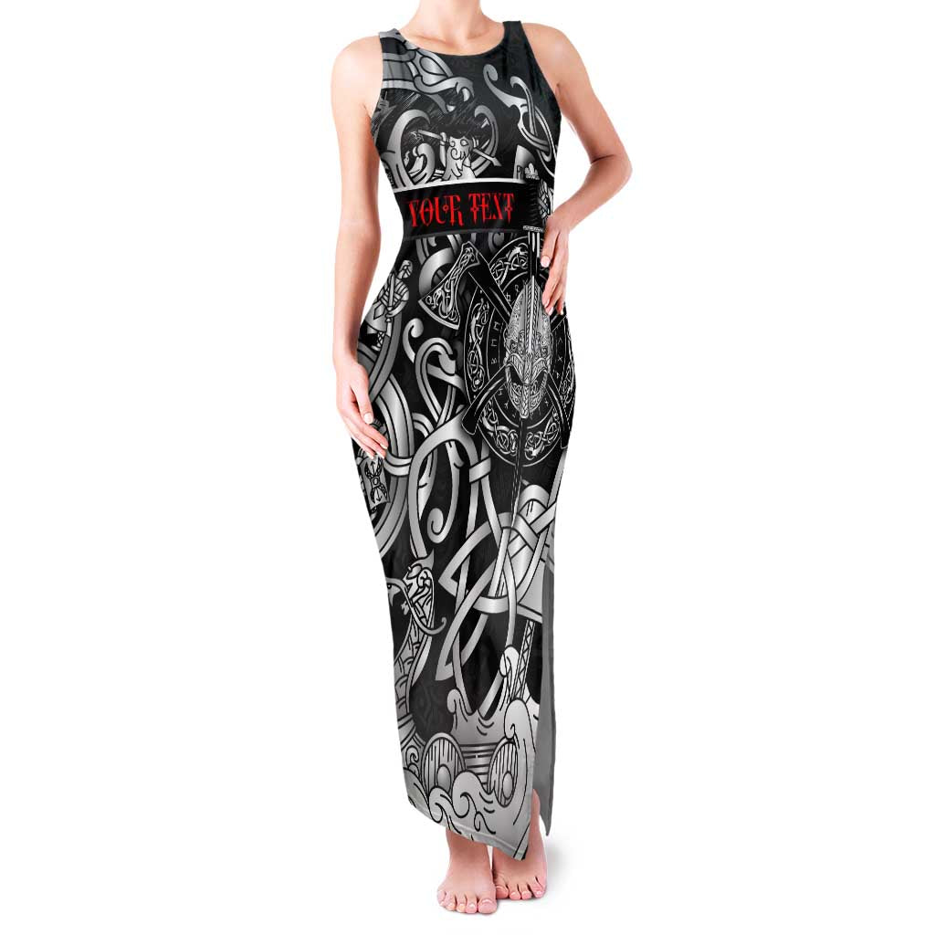 Viking Warrior Family Matching Tank Maxi Dress and Hawaiian Shirt Tales Entwined in Nordic Knotwork