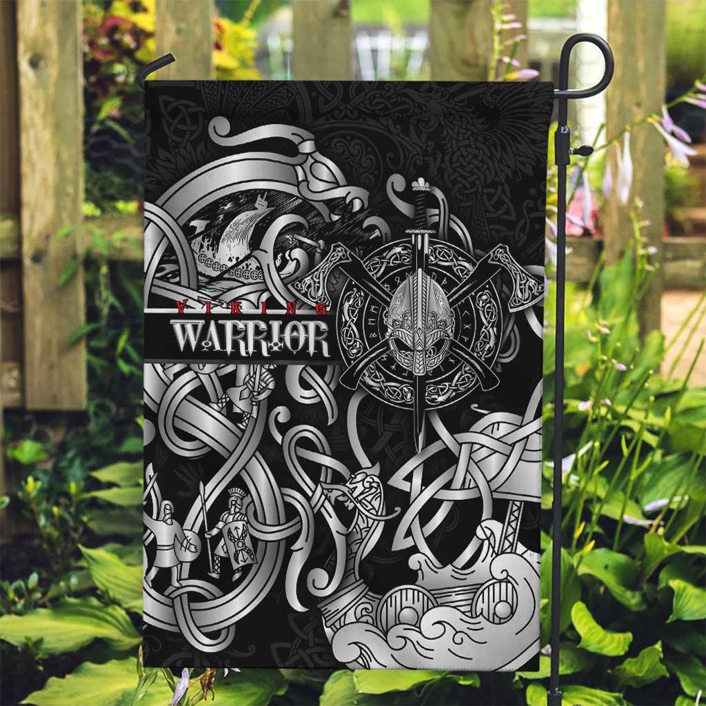 Viking Warrior Garden Flag Tales Entwined in Nordic Knotwork