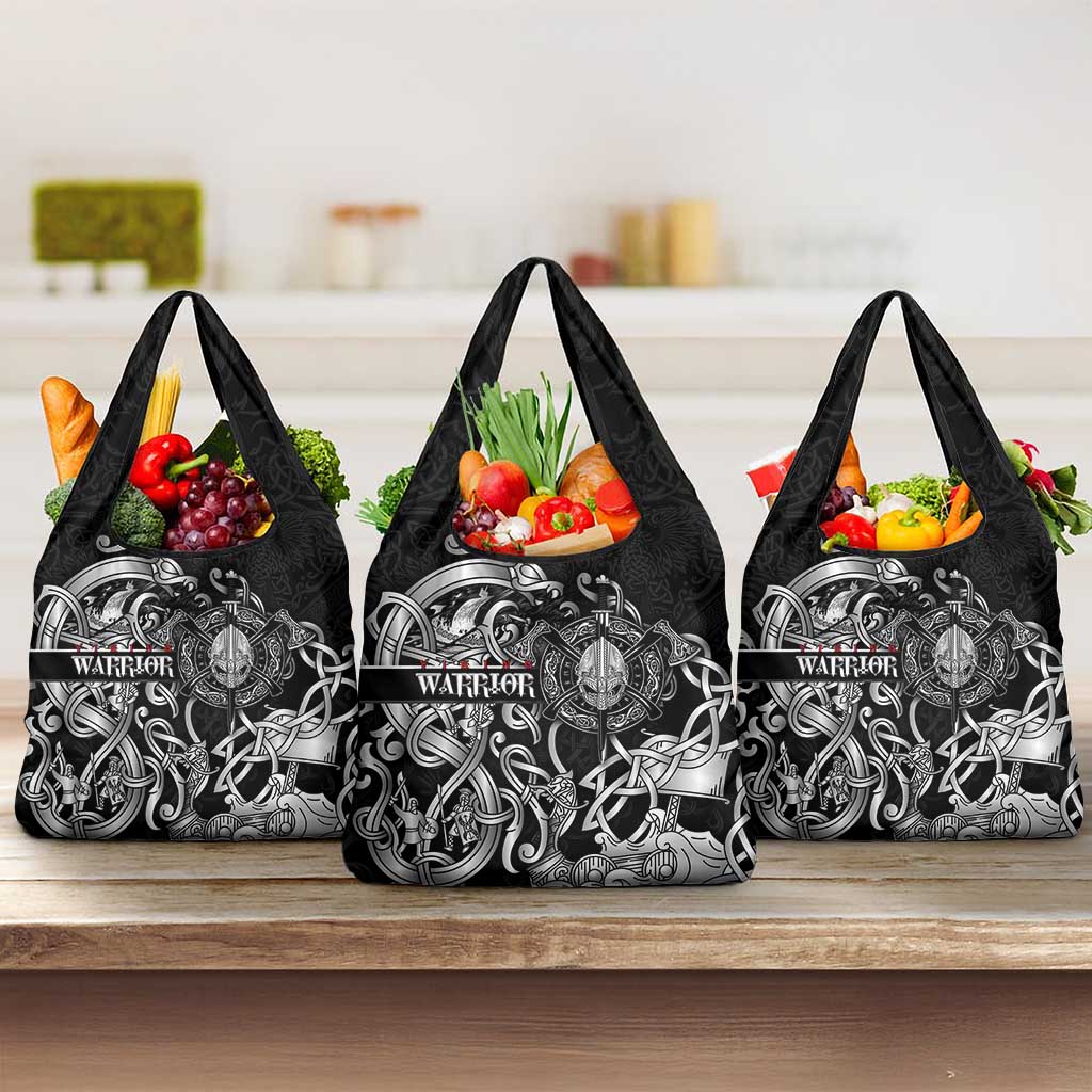 Viking Warrior Grocery Bag Tales Entwined in Nordic Knotwork