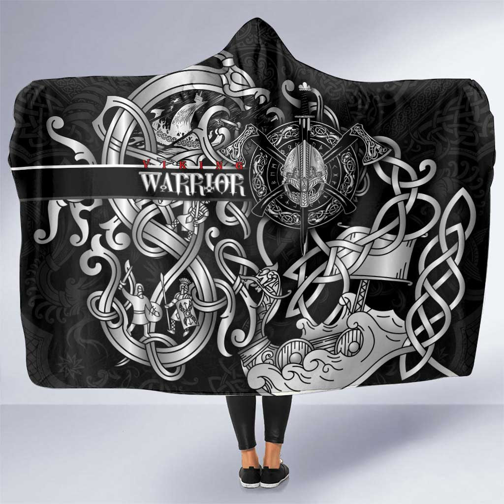 Viking Warrior Hooded Blanket Tales Entwined in Nordic Knotwork