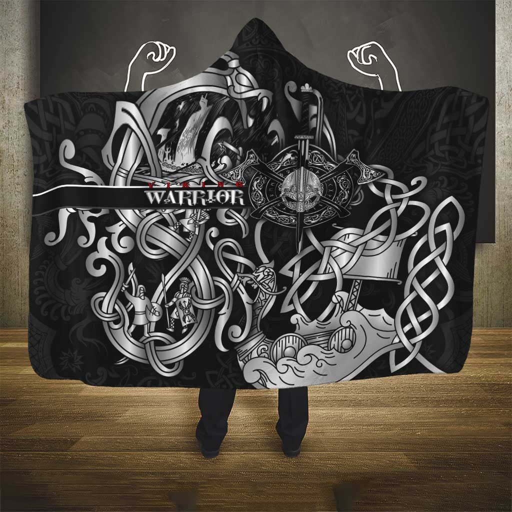 Viking Warrior Hooded Blanket Tales Entwined in Nordic Knotwork