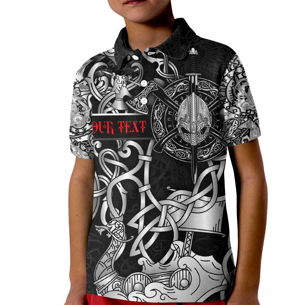 Viking Warrior Kid Polo Shirt Tales Entwined in Nordic Knotwork