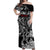 Viking Warrior Off Shoulder Maxi Dress Tales Entwined in Nordic Knotwork