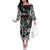Viking Warrior Off The Shoulder Long Sleeve Dress Tales Entwined in Nordic Knotwork