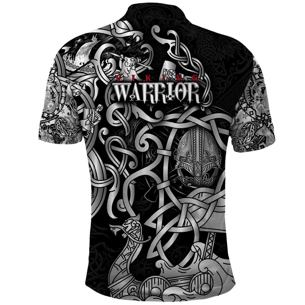 Viking Warrior Polo Shirt Tales Entwined in Nordic Knotwork