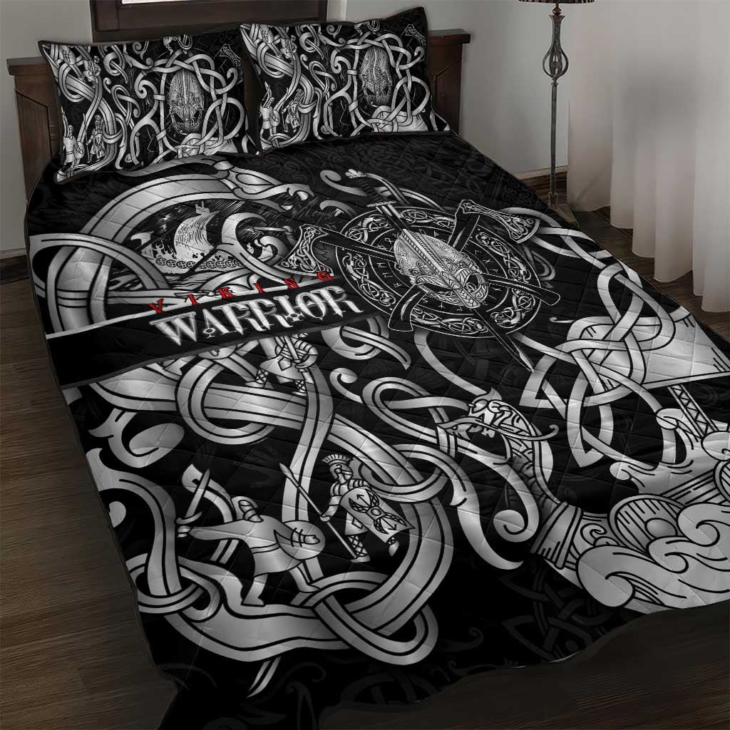Viking Warrior Quilt Bed Set Tales Entwined in Nordic Knotwork