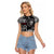 Viking Warrior Raglan Cropped T Shirt Tales Entwined in Nordic Knotwork