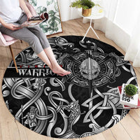 Viking Warrior Round Carpet Tales Entwined in Nordic Knotwork