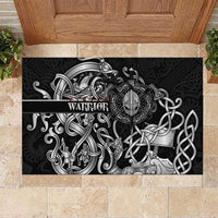 Viking Warrior Rubber Doormat Tales Entwined in Nordic Knotwork