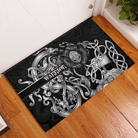 Viking Warrior Rubber Doormat Tales Entwined in Nordic Knotwork