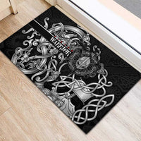 Viking Warrior Rubber Doormat Tales Entwined in Nordic Knotwork