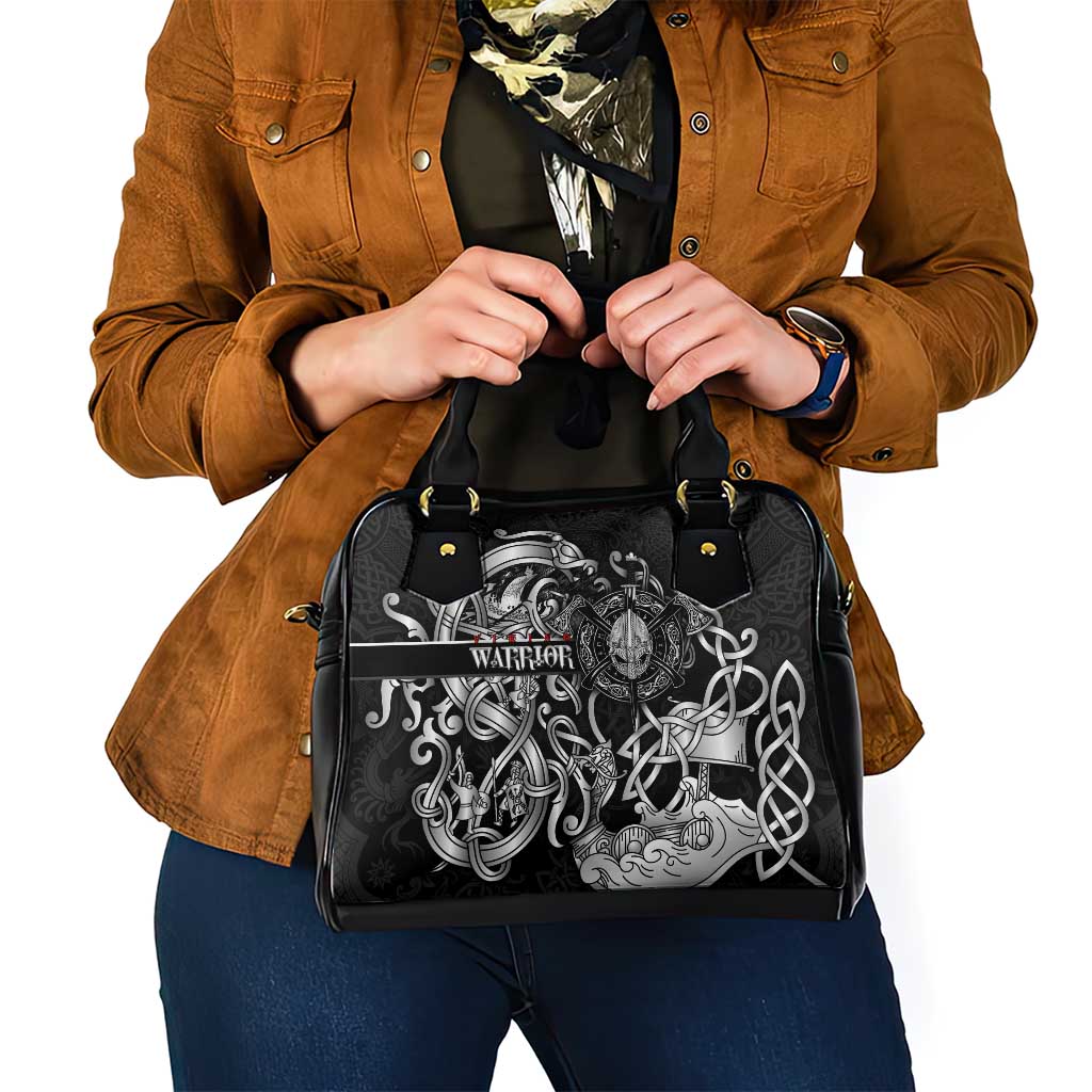 Viking Warrior Shoulder Handbag Tales Entwined in Nordic Knotwork