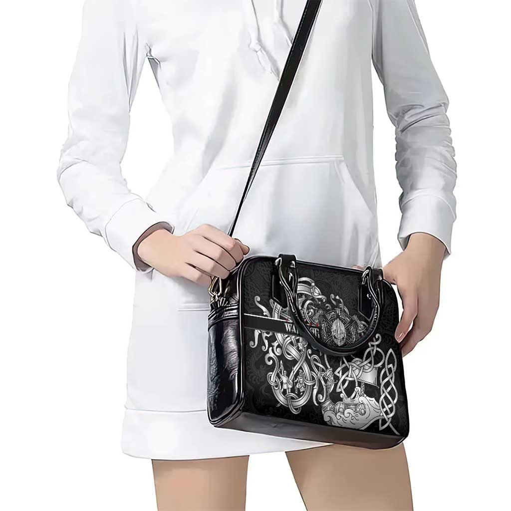 Viking Warrior Shoulder Handbag Tales Entwined in Nordic Knotwork