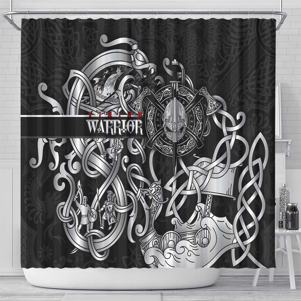 Viking Warrior Shower Curtain Tales Entwined in Nordic Knotwork