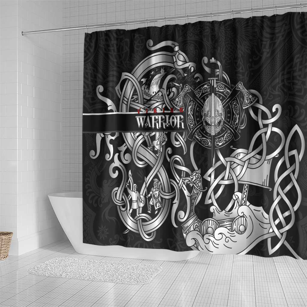Viking Warrior Shower Curtain Tales Entwined in Nordic Knotwork