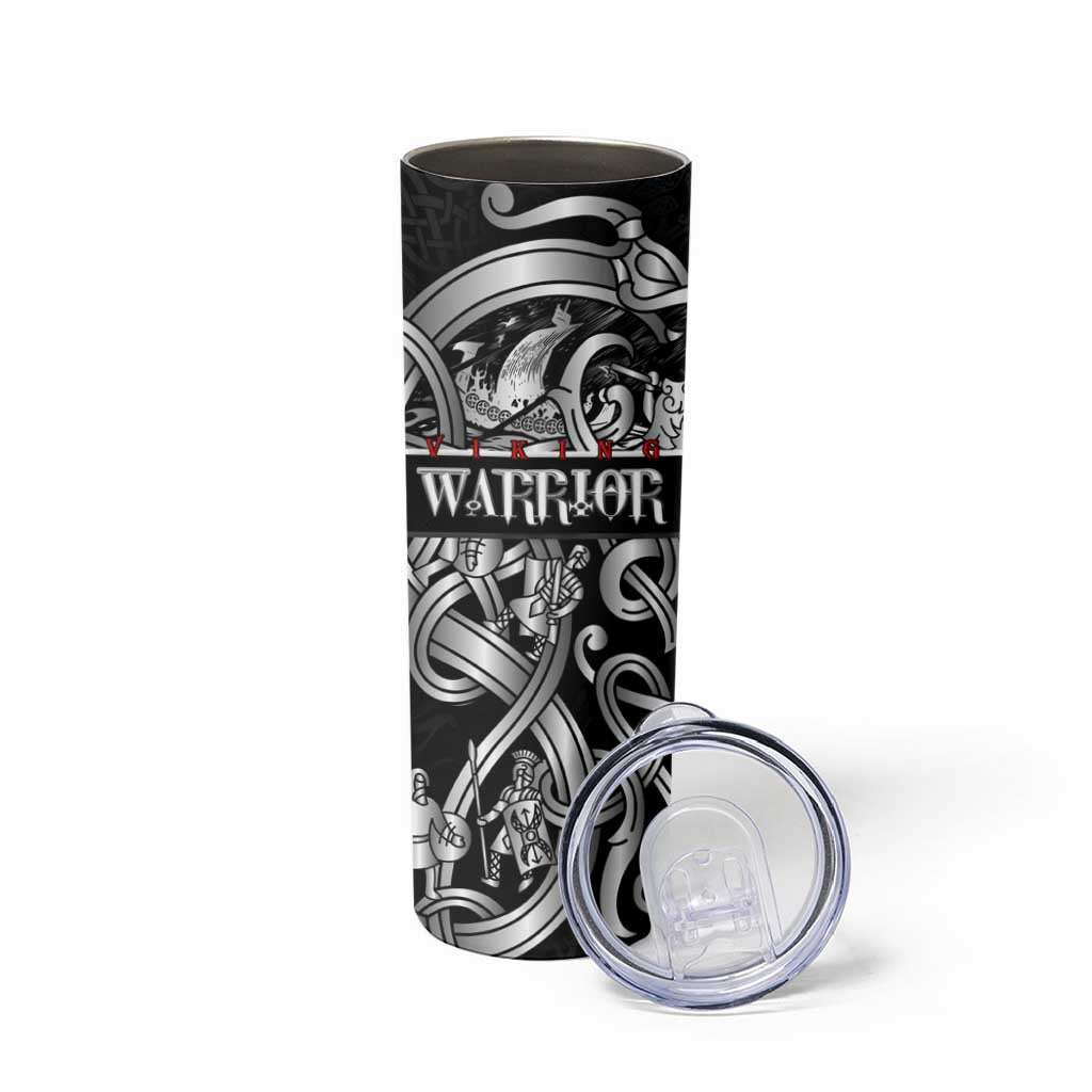 Viking Warrior Skinny Tumbler Tales Entwined in Nordic Knotwork