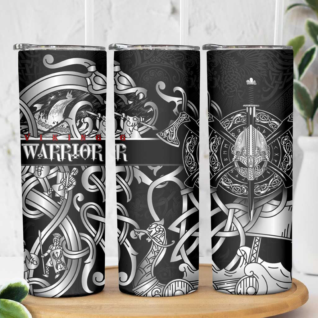 Viking Warrior Skinny Tumbler Tales Entwined in Nordic Knotwork