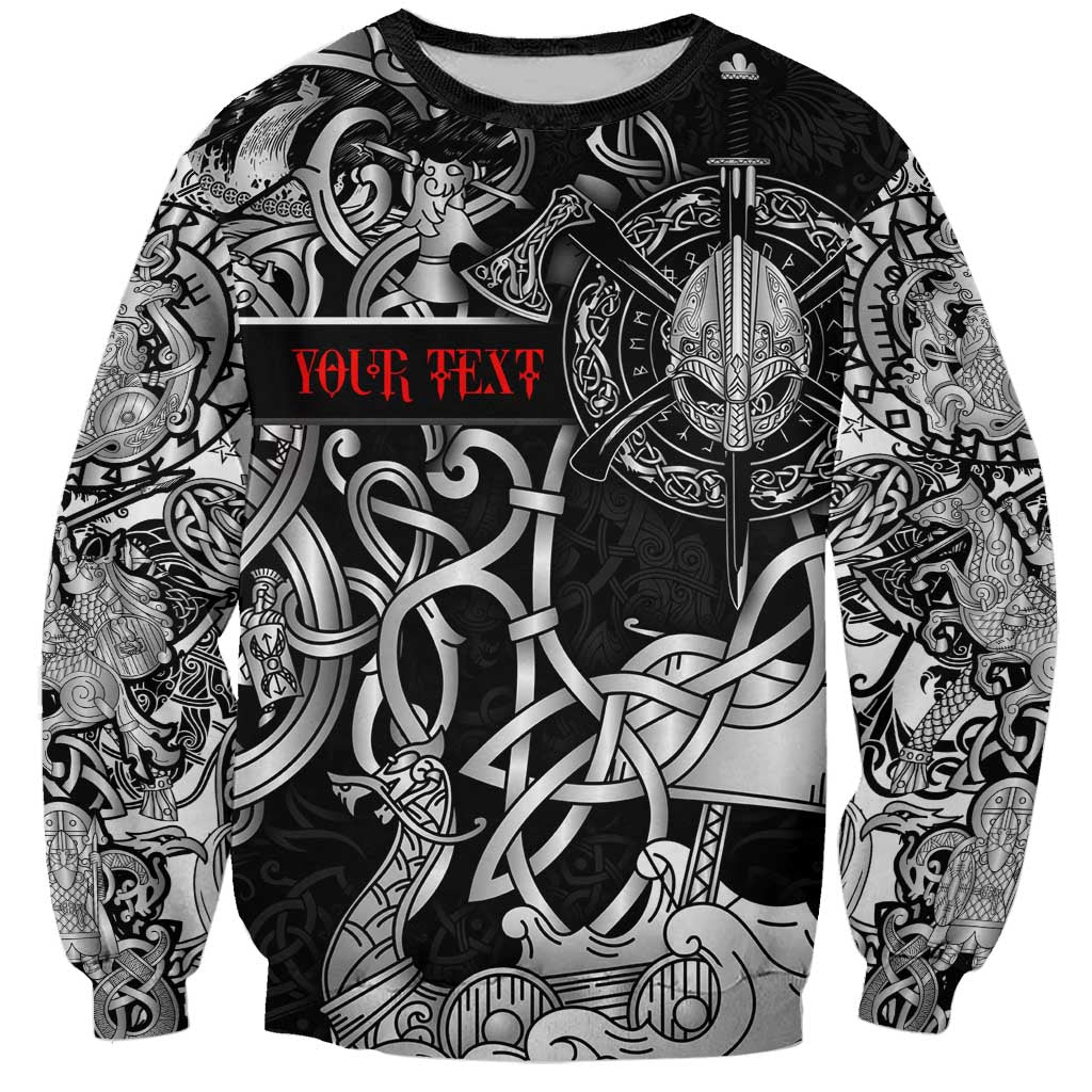 Viking Warrior Sweatshirt Tales Entwined in Nordic Knotwork