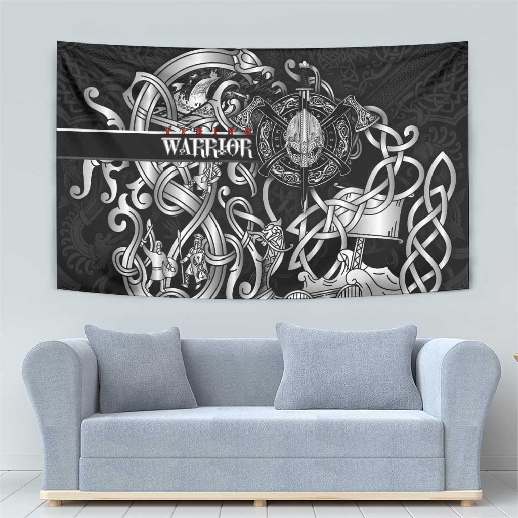 Viking Warrior Tapestry Tales Entwined in Nordic Knotwork