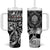 Viking Warrior Tumbler With Handle Tales Entwined in Nordic Knotwork