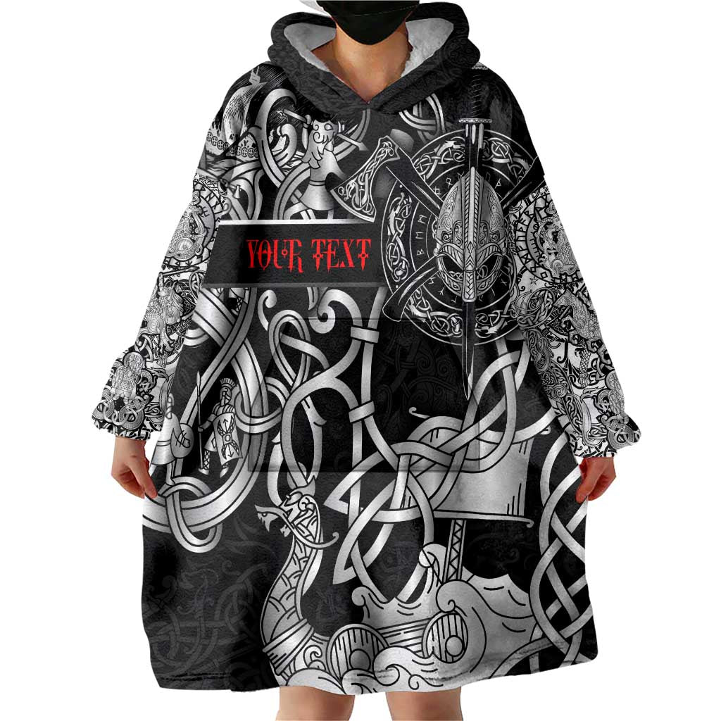 Viking Warrior Wearable Blanket Hoodie Tales Entwined in Nordic Knotwork