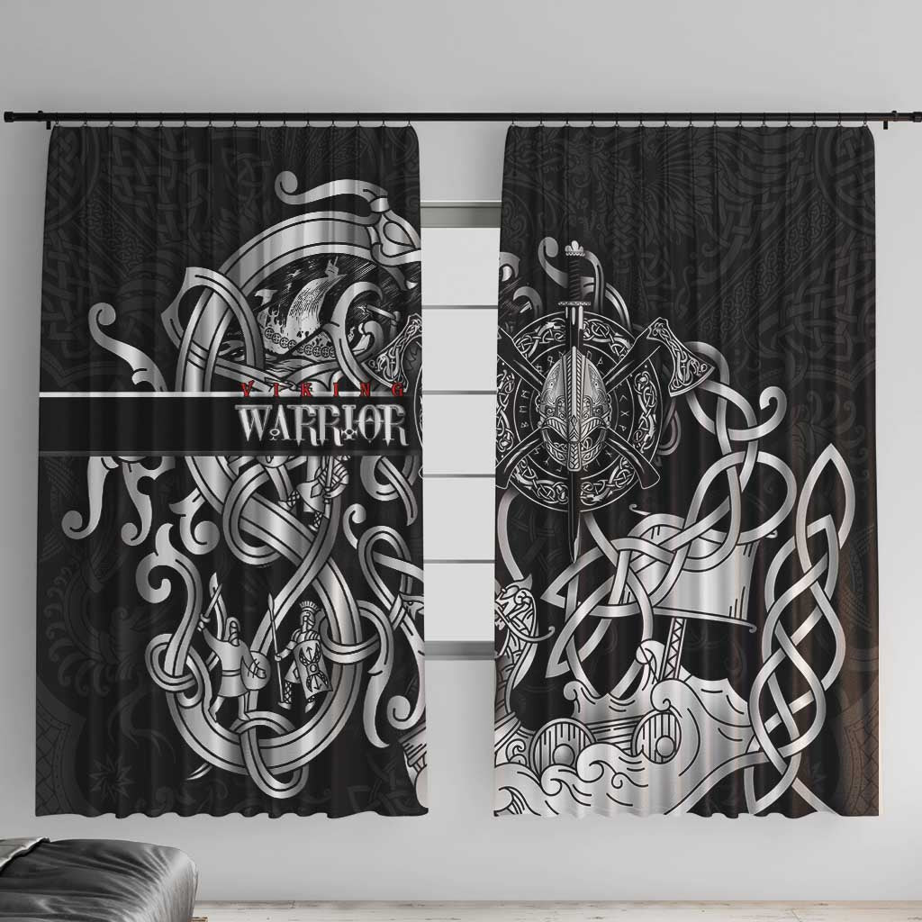 Viking Warrior Window Curtain Tales Entwined in Nordic Knotwork