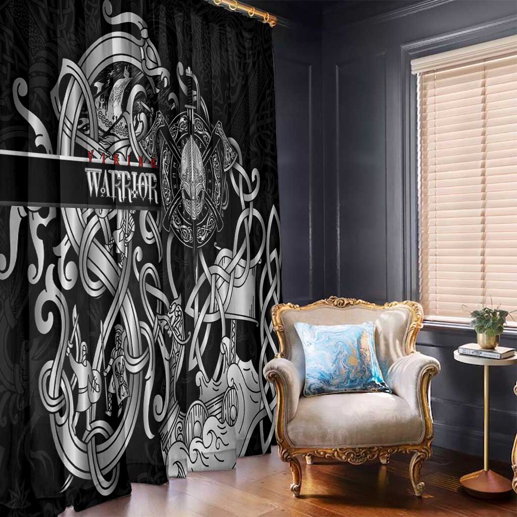 Viking Warrior Window Curtain Tales Entwined in Nordic Knotwork