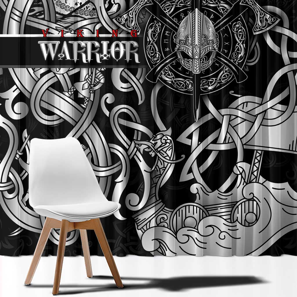 Viking Warrior Window Curtain Tales Entwined in Nordic Knotwork