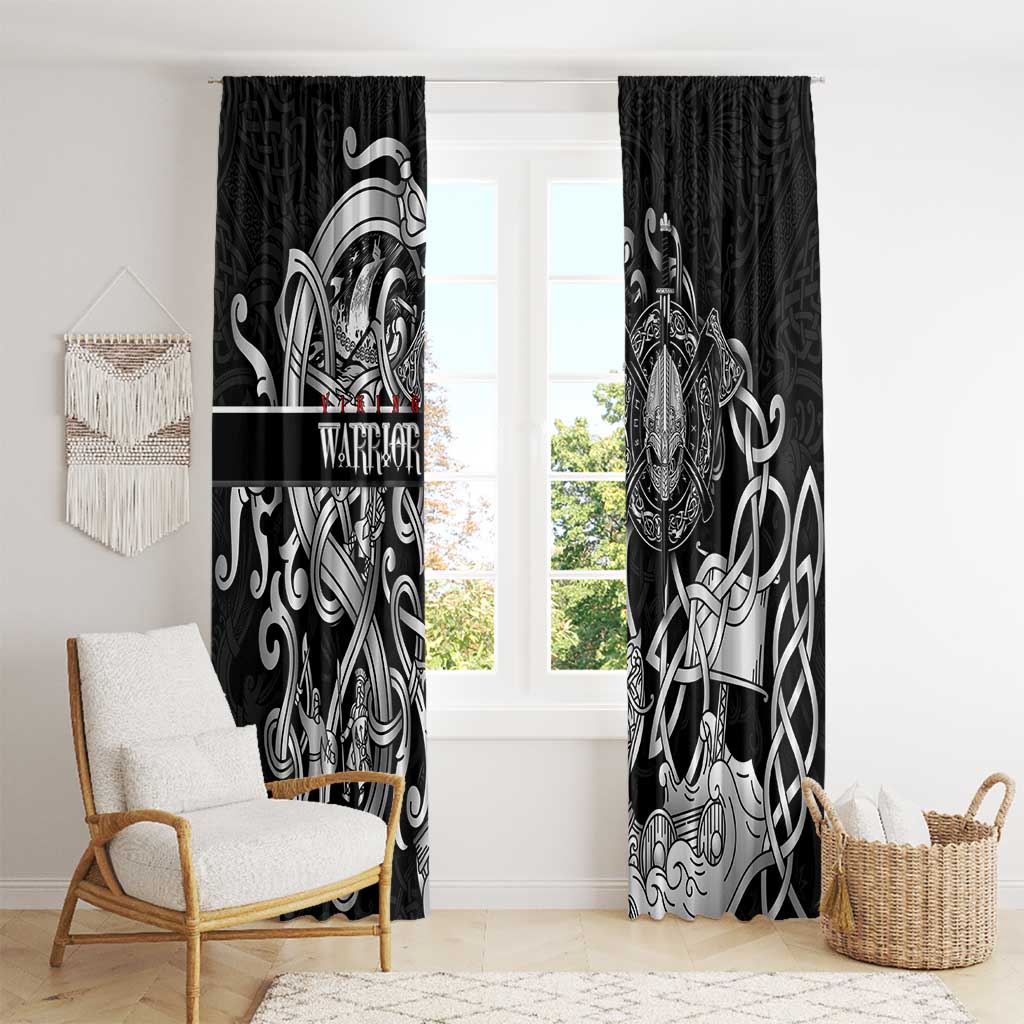 Viking Warrior Window Curtain Tales Entwined in Nordic Knotwork