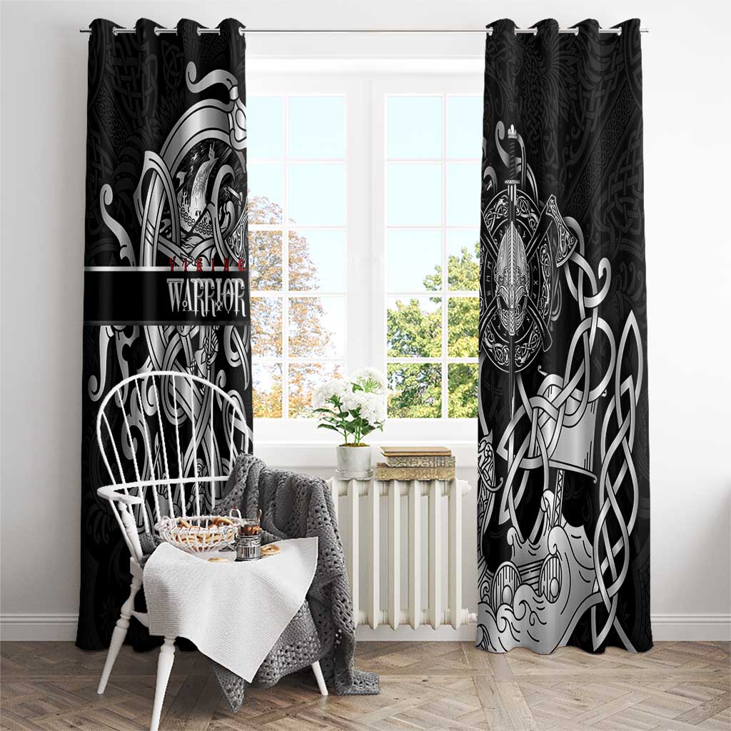 Viking Warrior Window Curtain Tales Entwined in Nordic Knotwork