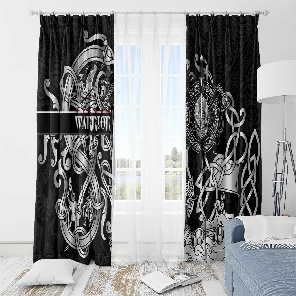 Viking Warrior Window Curtain Tales Entwined in Nordic Knotwork