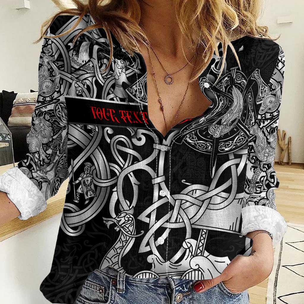 Viking Warrior Women Casual Shirt Tales Entwined in Nordic Knotwork