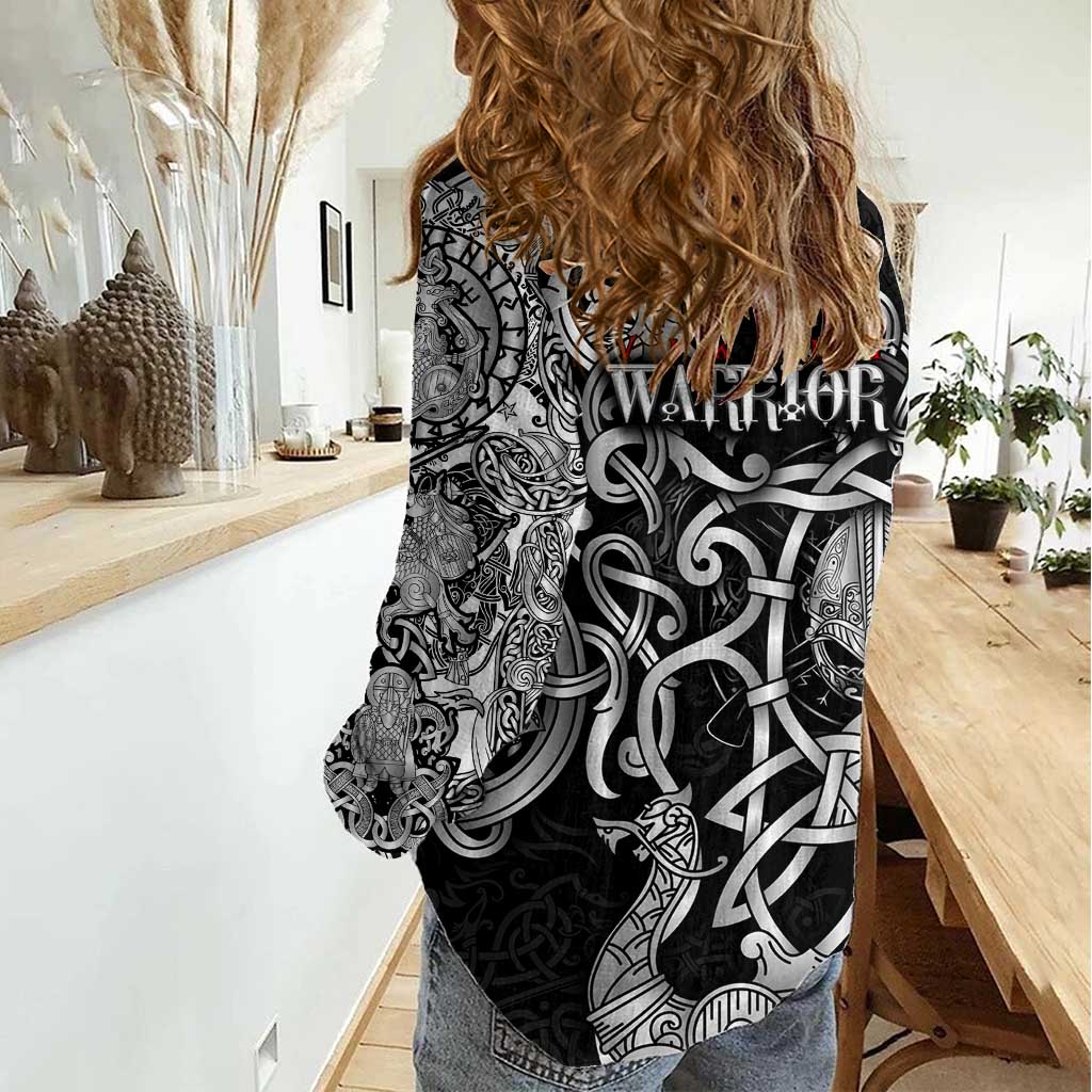 Viking Warrior Women Casual Shirt Tales Entwined in Nordic Knotwork