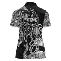 Viking Warrior Women Polo Shirt Tales Entwined in Nordic Knotwork