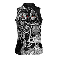 Viking Warrior Women Sleeveless Polo Shirt Tales Entwined in Nordic Knotwork