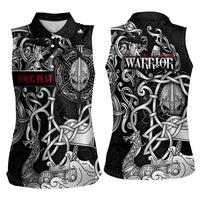 Viking Warrior Women Sleeveless Polo Shirt Tales Entwined in Nordic Knotwork
