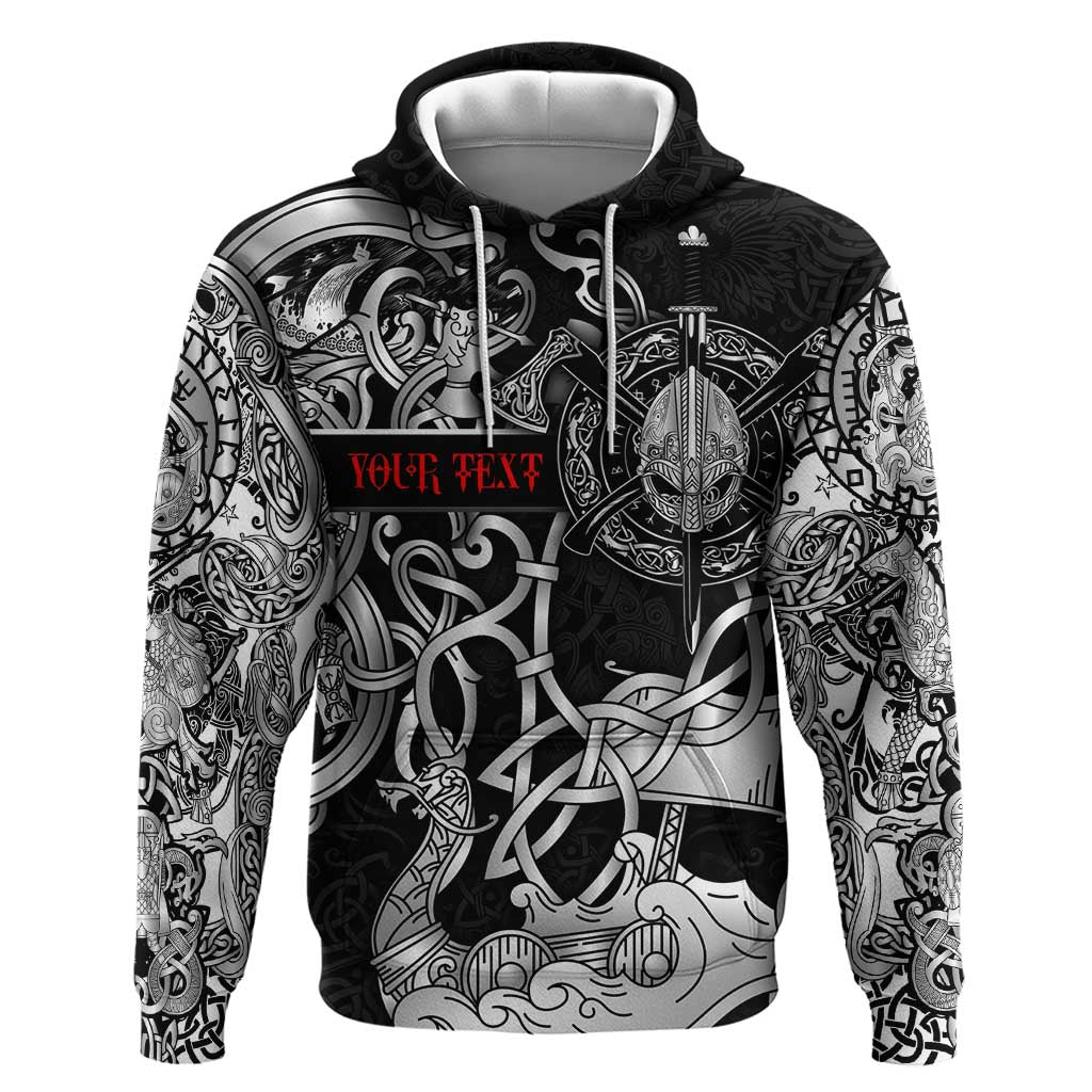 Viking Warrior Zip Hoodie Tales Entwined in Nordic Knotwork