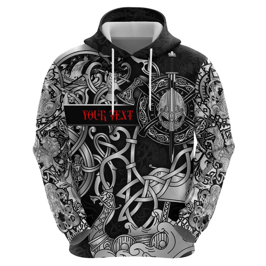Viking Warrior Zip Hoodie Tales Entwined in Nordic Knotwork