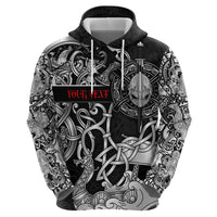 Viking Warrior Zip Hoodie Tales Entwined in Nordic Knotwork