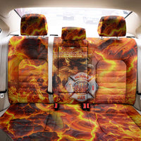 Firefighter Fathers Day Back Car Seat Cover Dad By Name - Firefighter By Heart