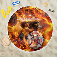 Firefighter Fathers Day Beach Blanket Dad By Name - Firefighter By Heart