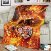 Firefighter Fathers Day Blanket Dad By Name - Firefighter By Heart