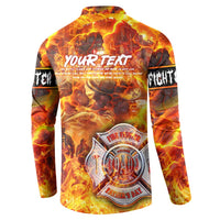 Firefighter Fathers Day Button Sweatshirt Dad By Name - Firefighter By Heart