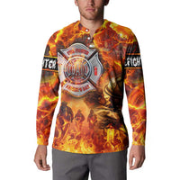 Firefighter Fathers Day Button Sweatshirt Dad By Name - Firefighter By Heart