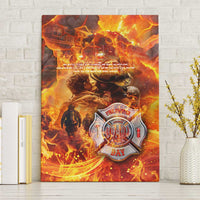 Firefighter Fathers Day Canvas Wall Art Dad By Name - Firefighter By Heart