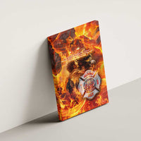 Firefighter Fathers Day Canvas Wall Art Dad By Name - Firefighter By Heart