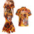 Firefighter Fathers Day Couples Matching Mermaid Dress and Hawaiian Shirt Dad By Name - Firefighter By Heart